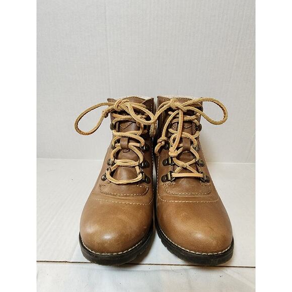 Sperry Shoes - Sperry Topsider Women's Size 8M Brown Leather Lace-Up Wedge Boots